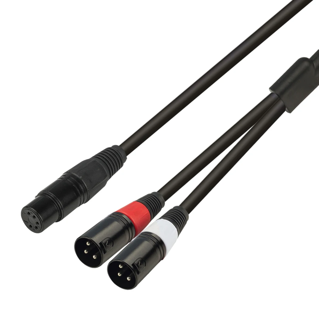 0.5m 5hole Xlr Female To Dual 3pin Male Xlr One Point Two Conversion