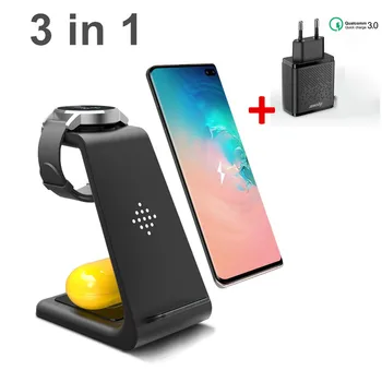 

10W Fast Wireless Charger Stand For Samsung S10 S20 Wireless Charger Station For Samsung Watch Active Galaxy Buds Charger Dock