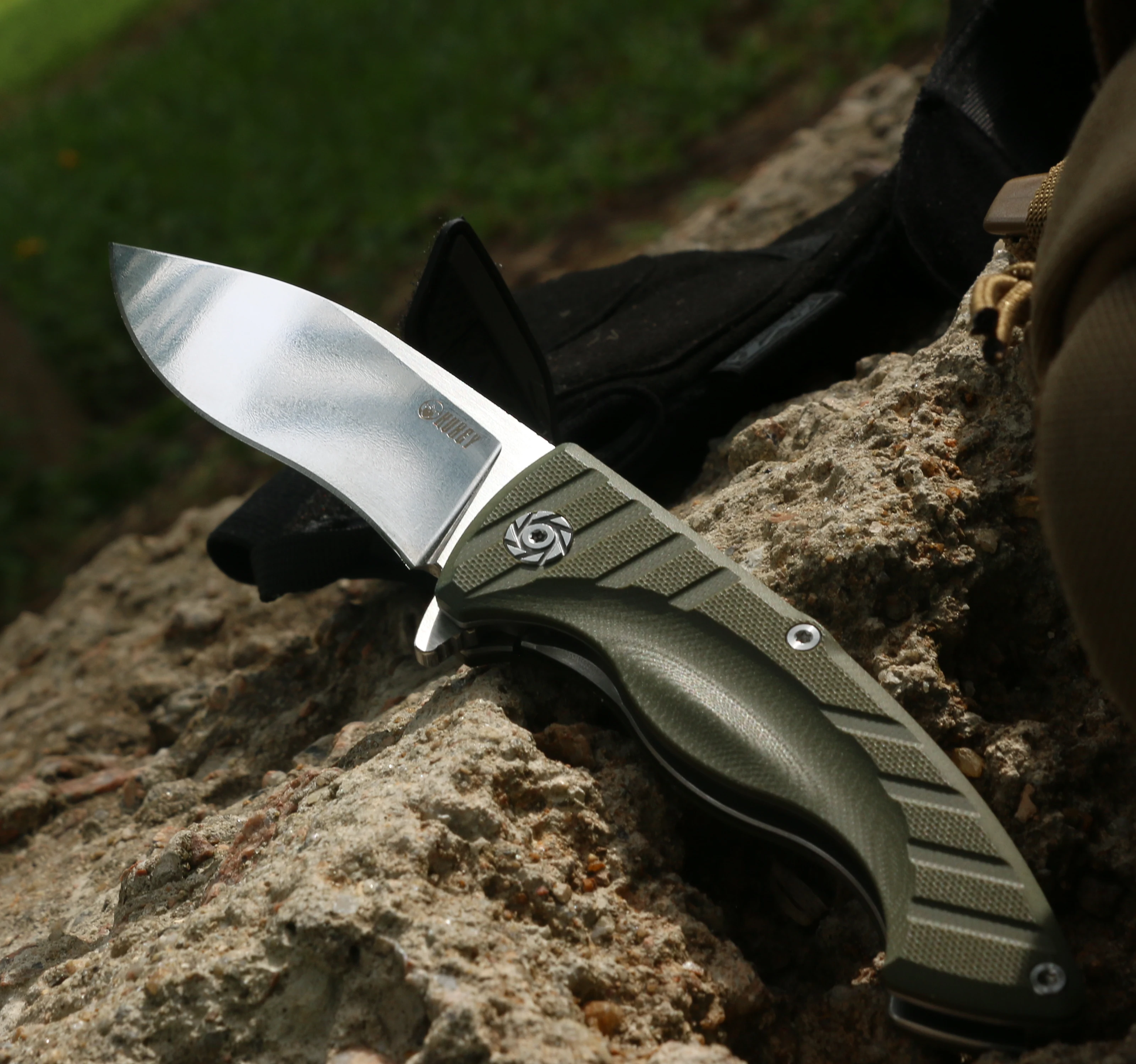 Складной охотничий нож KUBEY KU208 D2 Kurki эргономичный Клинок с рукояткой G10 уличные