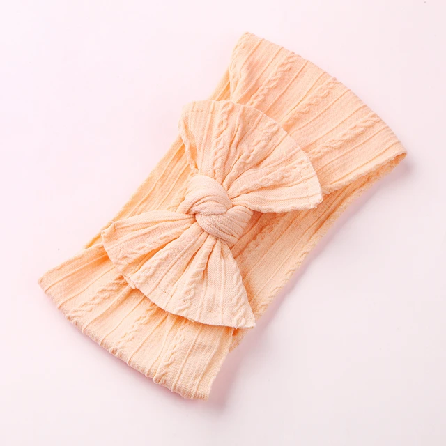 Cable Knitting Baby Girl Headband Material Nylon Bows Child Turban Newborn Baby Girl Hair Ribbon Accessories Headwear Headwraps 27