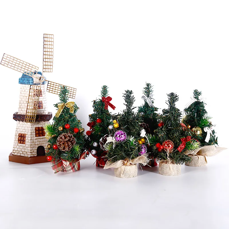 Мини небольшой настольный Рождество для новогодней елки высотой 20 см, праздничные Семья одевания атмосфера украшения Рождественские