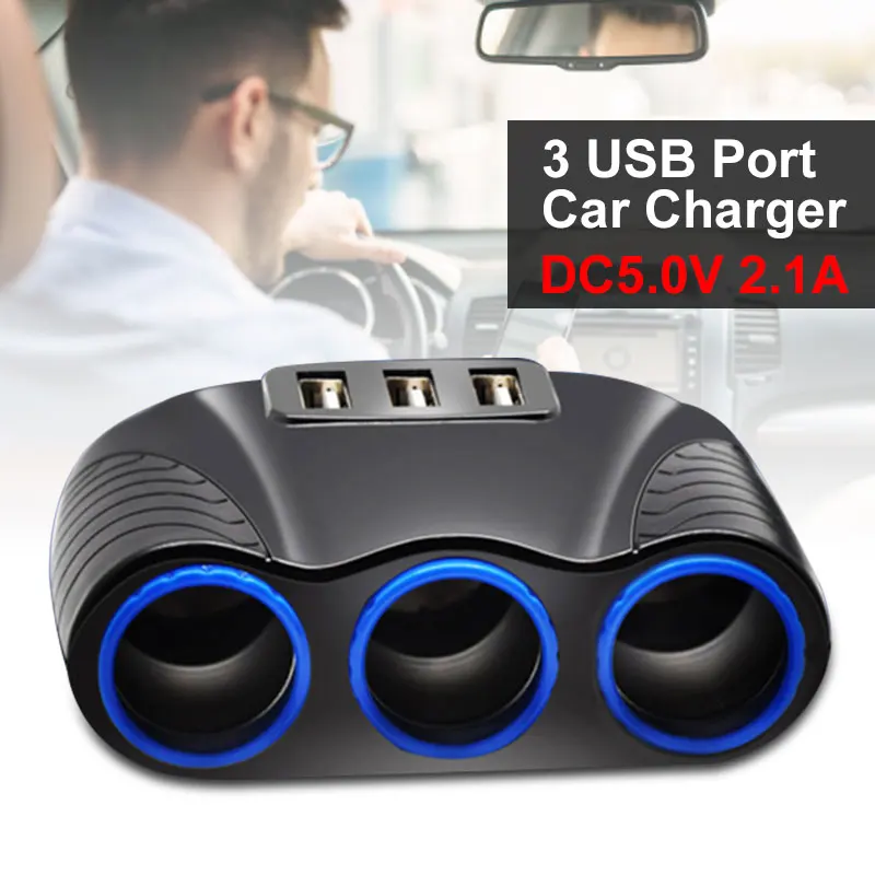 Vehemo 120 Вт 2.1A автомобильное зарядное устройство прикуриватель USB розетка для мобильного телефона прочная розетка сплиттер адаптер питания