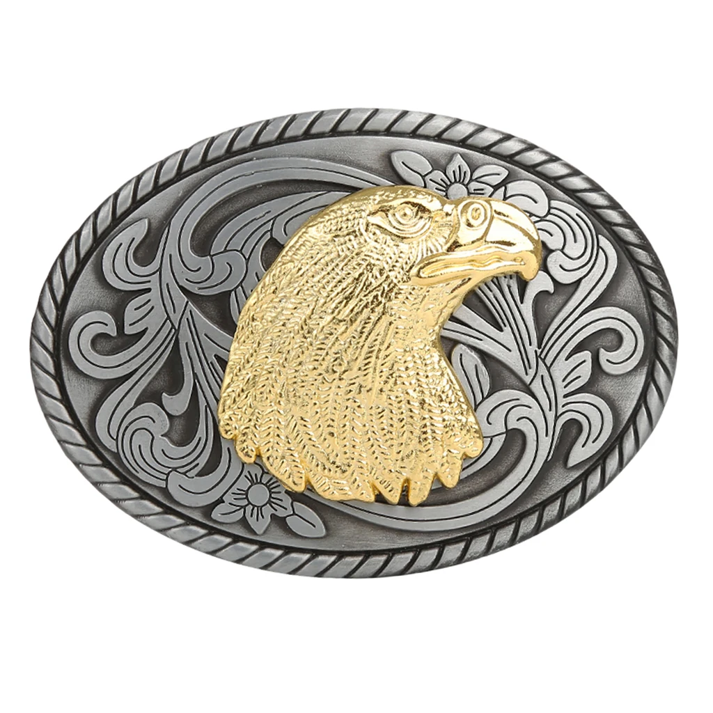 Belt Buckle Metal Men's Cool Embossed Skull Gold Animals Design Western Cowboy Horse Belt Buckle accessory