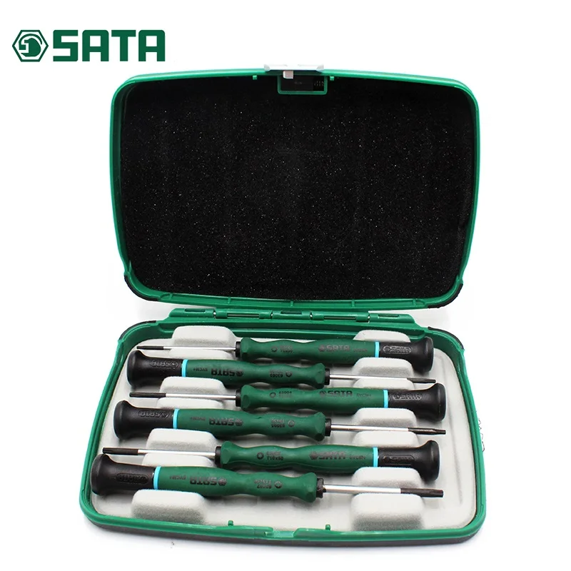 

SATA 6pcs Precision Scredriver Set Torx Tips Mini Plum-shaped Screwdriver set with case iphone repair hand tool 09313