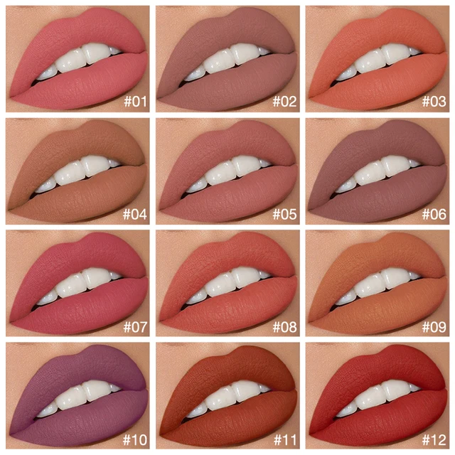 O.TWO.O Liquid Lipstick Matte Lip Gloss Cosmetic Lightweight Lip Glaze Long Lasting Lip Tint  Waterproof 12 Color Lips Makeup 2