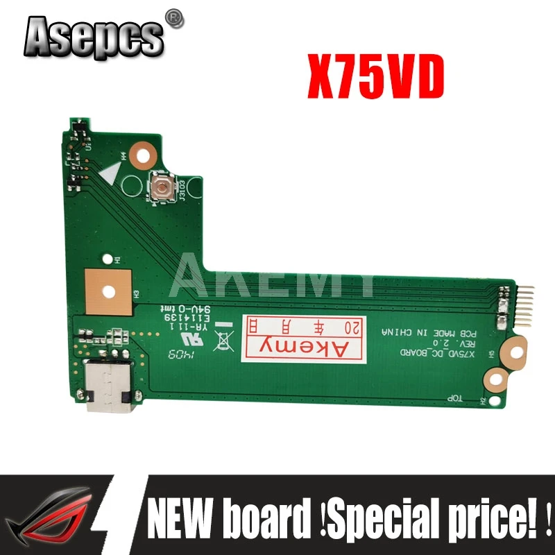 Оригинальная плата питания для For Asus X75A X75V X75VD DC X75VD_DC_BOARD REV: 2 0 60 NC0DC1000 100%