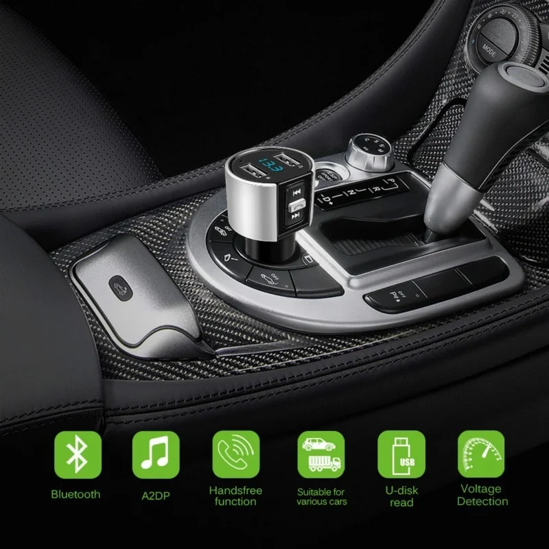 FM Transmitter Wireless Handfree Call Dual USB Charger Car Bluetooth FM MP3 Player Radio Adapter Kit Bluetooth Car Accessories
