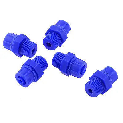 

3/4" Male Threaded Blue Plastic Pneumatic Straight Connector Fitting 5 Pcs