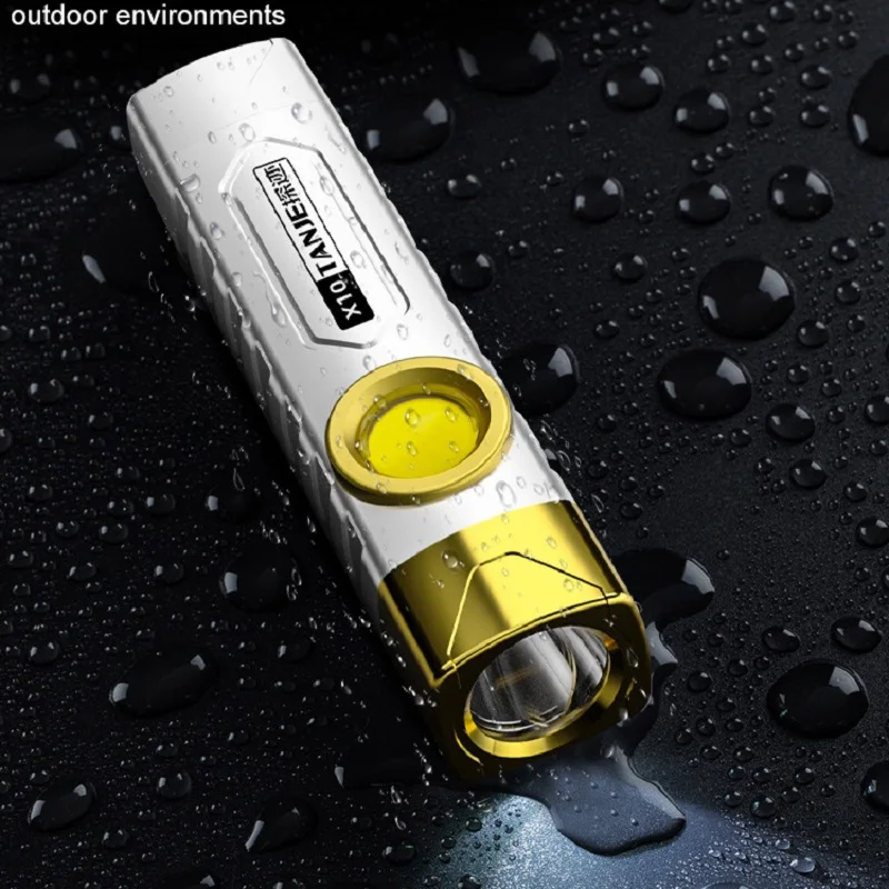 Portable LED Flashlight Mini COB Work Light USB Rechargeable 18650 Camping Torch with Clip 3 Modes Powerful Fishing Lantern | Освещение