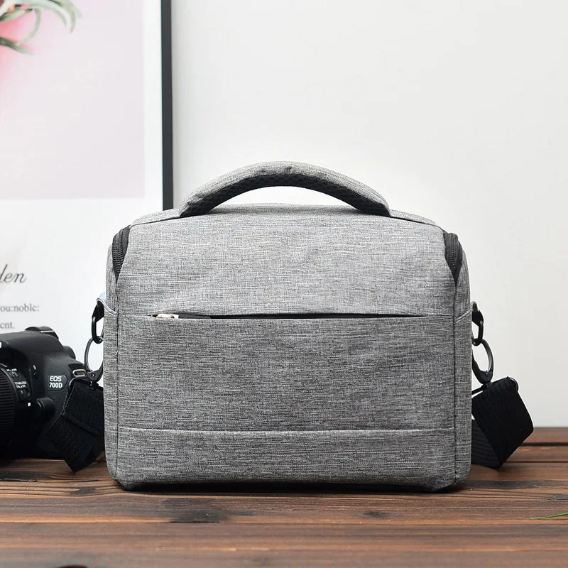 Сумка для DSLR камеры, модная сумка через плечо из полиэстера, чехол для камеры Canon, Nikon, sony, сумка для объектива, водонепроницаемая сумка для фотосъемки - Цвет: Gray