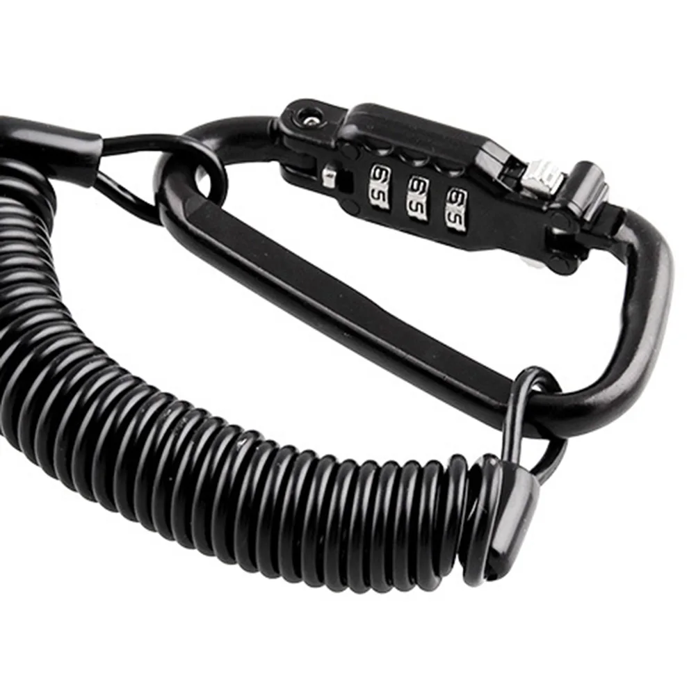 Мотоциклетный шлем замок & кабель черный Жесткий комбинированный штифт карабин 3