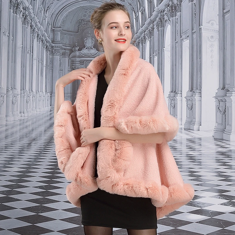 plus size faux fur shawl