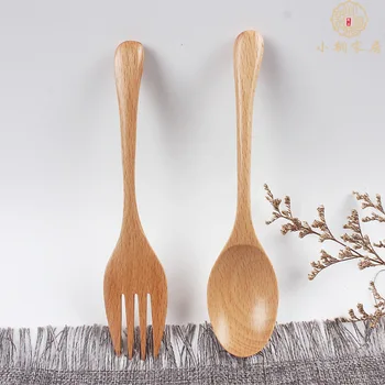 

Wholesale Building Blocks Wooden Spoon Fork Piece Creative Crooked Handle Wooden Spoon Wodden Fork Set Japanese Style Children F