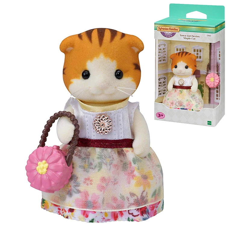 S01 Sylvanian Families Town Girl серия клен Кот сестер кукольный домик пушистые игрушки Фигурки