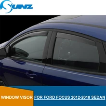 for FORD FOCUS 2012-2018 Black Window Visor deflector Rain Guard for FORD FOCUS 2012  2013 2014 2015 2016 2017 2018 SEDAN SUNZ