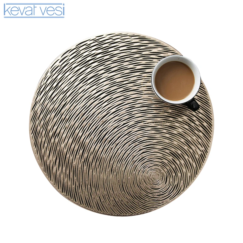

Round Non-Slip Placemats Waterproof Dining Table Mats Wedding Christmas Coaster Dining Table Mats Drink Cup Coasters