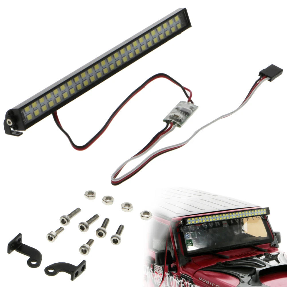 

RCTOYFUN 48 LED RC LED Lights Bar Roof Lamp Appearance Accessory For 1/10 RC Car Axial SCX10 90046 D90 TRX-4 L-Type Universal