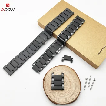 

Luxury Metal Ceramic Watch Straps for Samsung Gear S2 S3 Galaxy 46mm 42mm Replacement Strap for Huawei Watch GT Watch 18 20 22mm