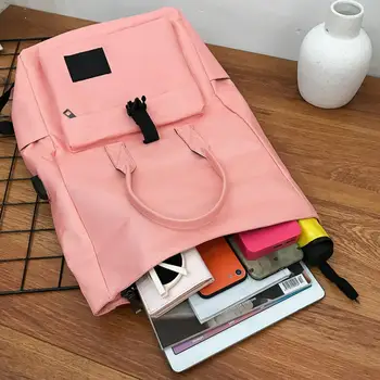 

2020 men and women models USB interface 15.6-inch computer bag large Backpack Korean version roll cover college wind backpack