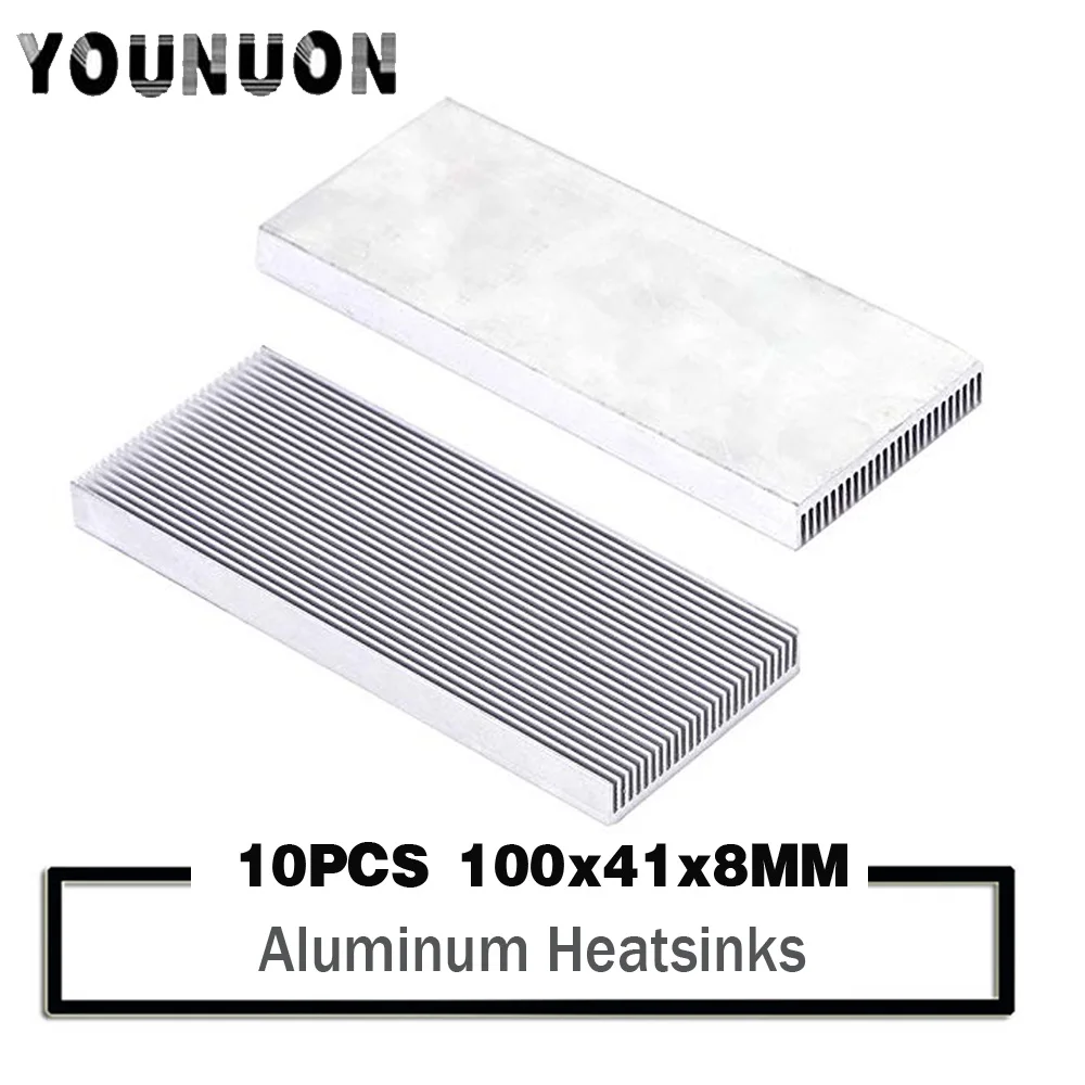 

10PCS Aluminum Heat Sink Heatsink For High Power LED Amplifier Transistor 100x41x8mm