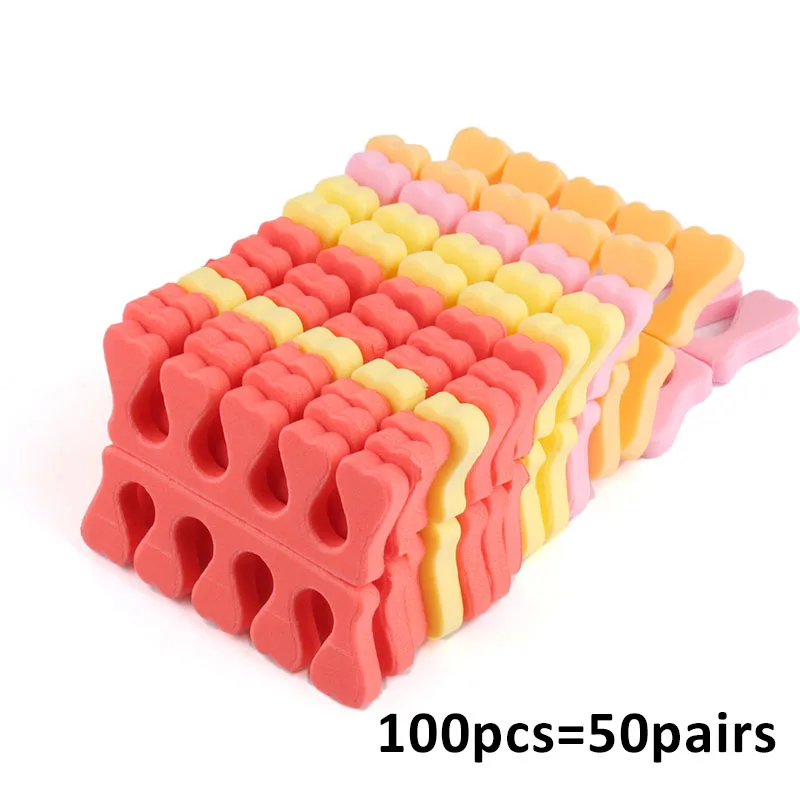 Soft Foam Sponge Toe Separators 100Pcs Popular Finger Separator Dividers Nail Art Manicure Pedicure Nail Gel Tools #3374