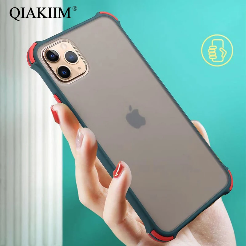 Luxury Shockproof Case For iPhone 11 Pro Max XS XR X 8 7 6 6S Plus Cover Silicone PC Translucent Matte Armor Phone Cases Fundas | Мобильные