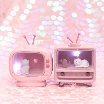 

Lovely Cat Animal Led Night Light Pink Color Baby Kids lampara bebe Battery Kids Xmas Gift Bedroom Bedside Mini kat lamp