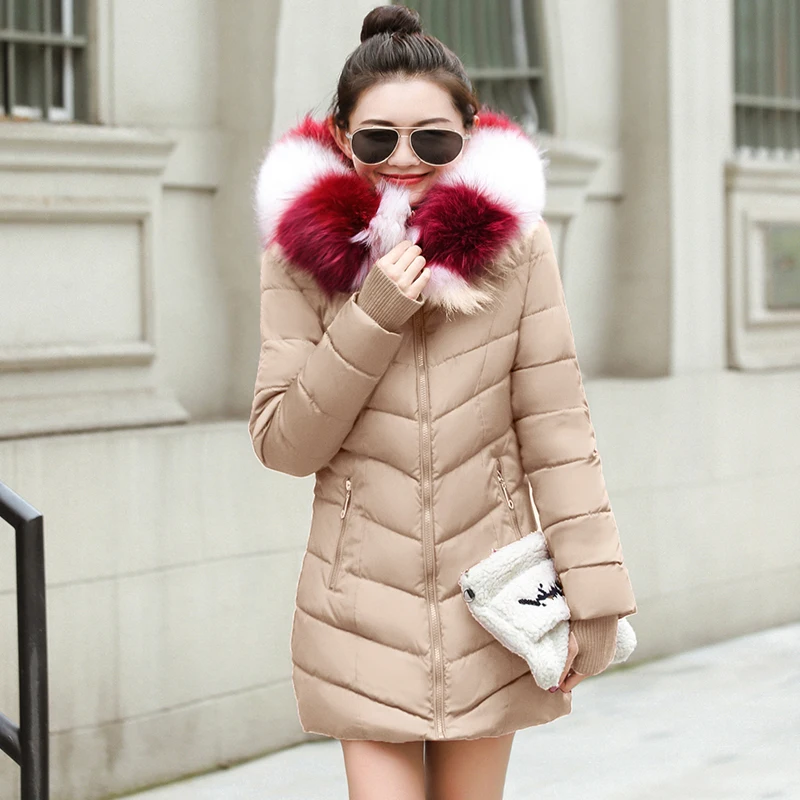Зимняя куртка, парки, осень, женские корейские куртки с хлопковой подкладкой, пальто, женское плотное пуховое теплое длинное пальто с хлопковой подкладкой
