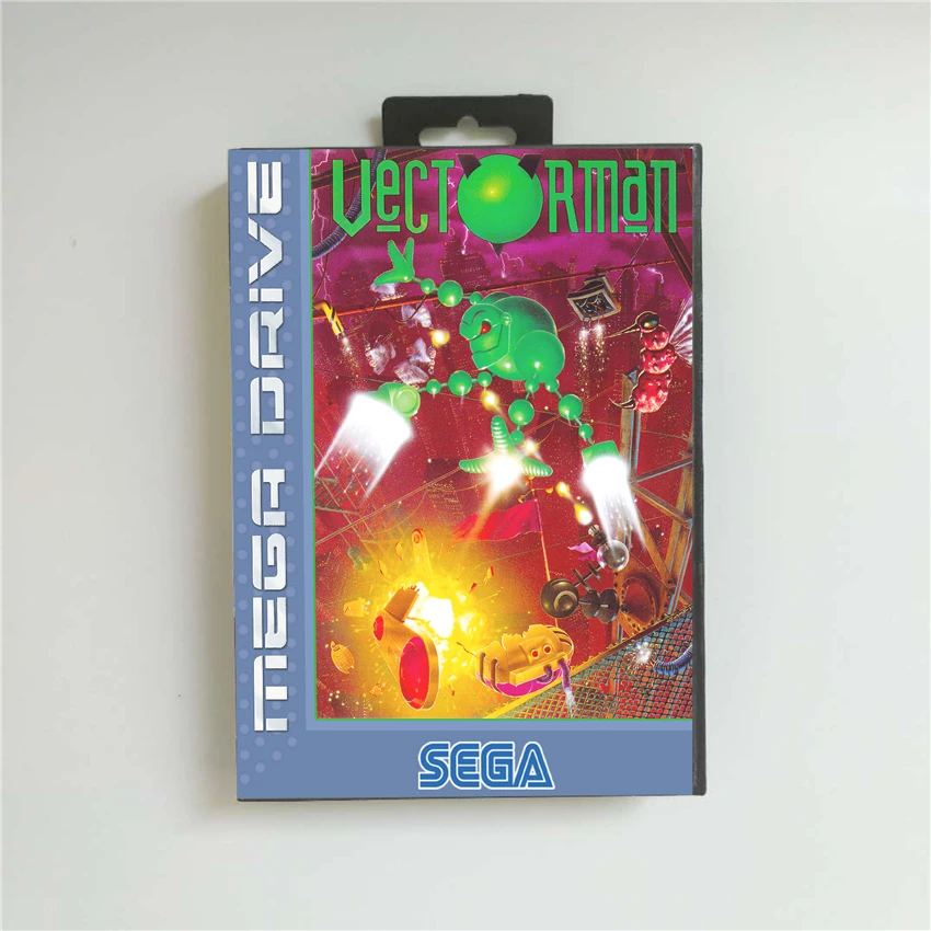

Vectorman - EUR Cover With Box 16 Bit MD Game Card for Megadrive Genesis Video Game Console