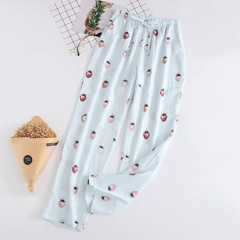 Sleeping Trousers Home Pants For Women Pajama Pants Sleep Bottoms Cotton Sleep Pants Women Spring Summer Print Cotton Pajamas