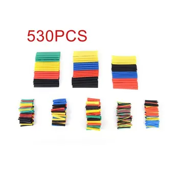 

127/328/530PCS Black Shrink Tubing Environmentally Friendly Flame Retardant Shrink Tube Heat Shrinkable Tube