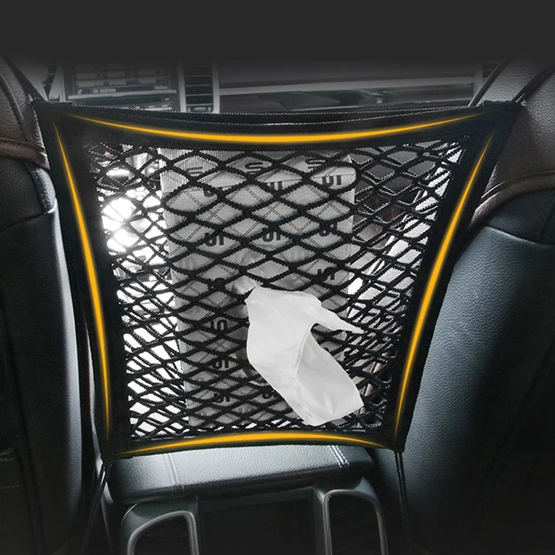 

Two layers Car Organizer Seat Back Storage Elastic Mesh Net Storage Bag Luggage Holder Pocket