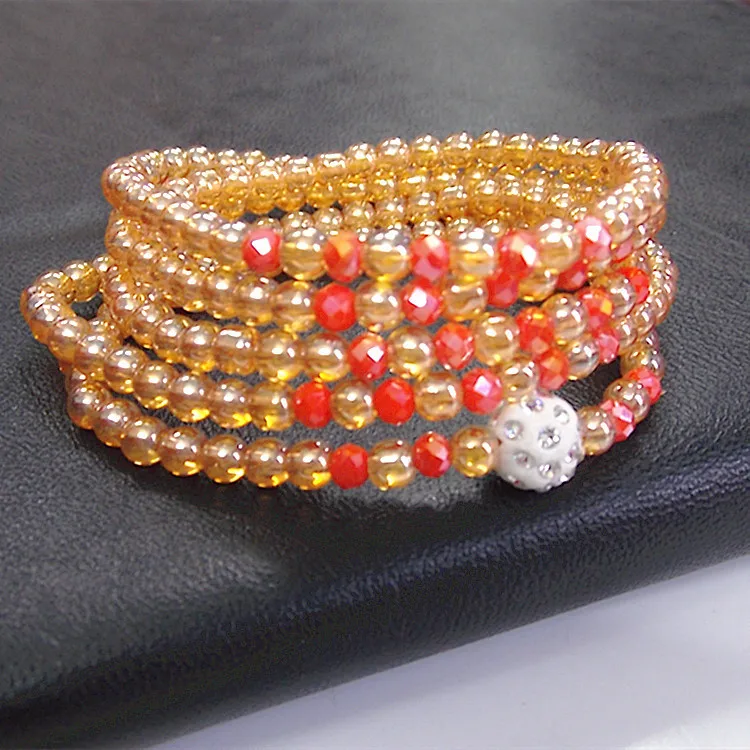 

Women's Charm Multilayer Yellow Crystal Beaded Bracelet Boho Style Long Bracelet Fashion Jewelry Beach Party Bracelet Gifts