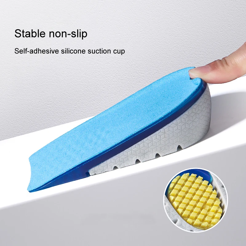 Height Increase Insole TPE Silicone Gel Heighten Lift Half Shoes Pad For Men Women Soft Comfort Inner Growing Heel Sole