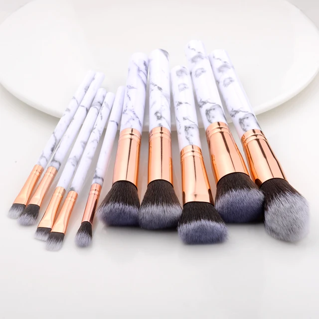 FLD 5/15Pcs Makeup Brushes Tool Set Cosmetic Powder Eye Shadow Foundation Blush Blending Beauty Make Up Brush Maquiagem 10pcs white
