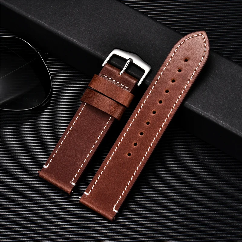 Ремешок из масляной вощеной кожи для Samsung Galaxy Active 2 Gear S3 2020 22 мм 20 мм|Ремешки часов| |