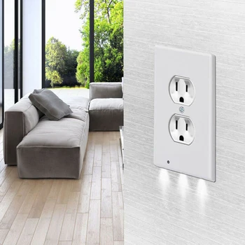 

2000 US Stock Night Lighting Duplex High-quality Durable Convenient Outlet Cover Wall Plate With Led Night Ambient Lights