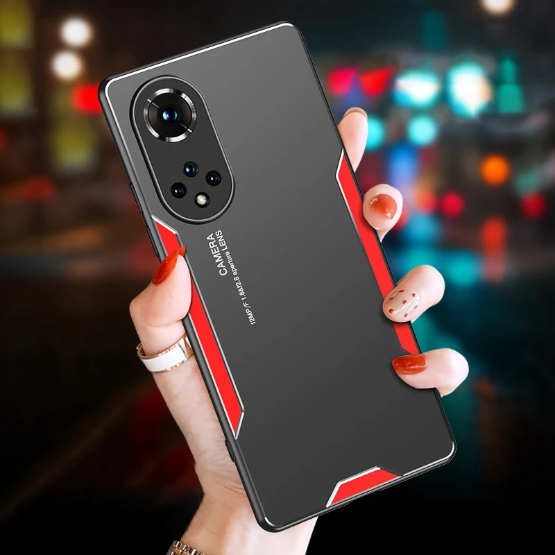 Cassa del telefono in metallo di alluminio per Huawei P40 P50 Nova 7 SE 8 9 Pro 7i 8i Custodia protettiva in silicone per Honor 50 Magic 3 Pro_voghion.com