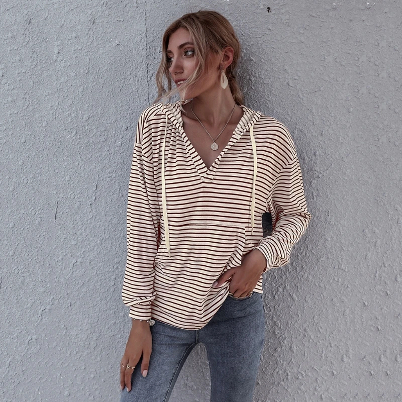 Women Long Sleeve Drawstring Hoodies Sweatshirt