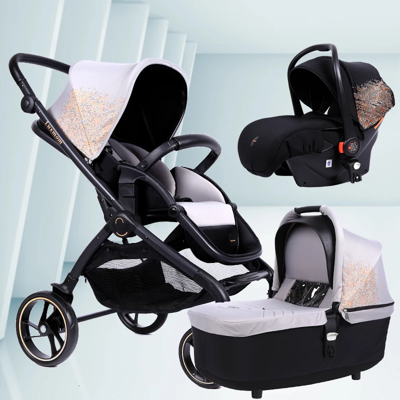 Luxmom Pram 2 in 1 3 in 1 safety seat, foldable, can lie down and sit down for all seasons - Цвет: colour7