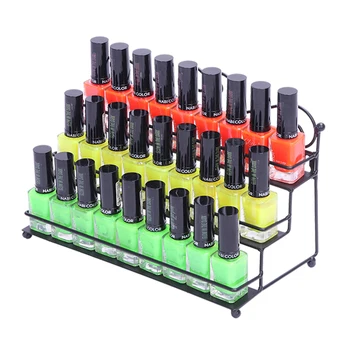

2 pcs 3 Tier Metal Nail Polish Display Organizer Wall Rack Holder for Beauty Shops Room Holding Organizing Nail Polish Bottles