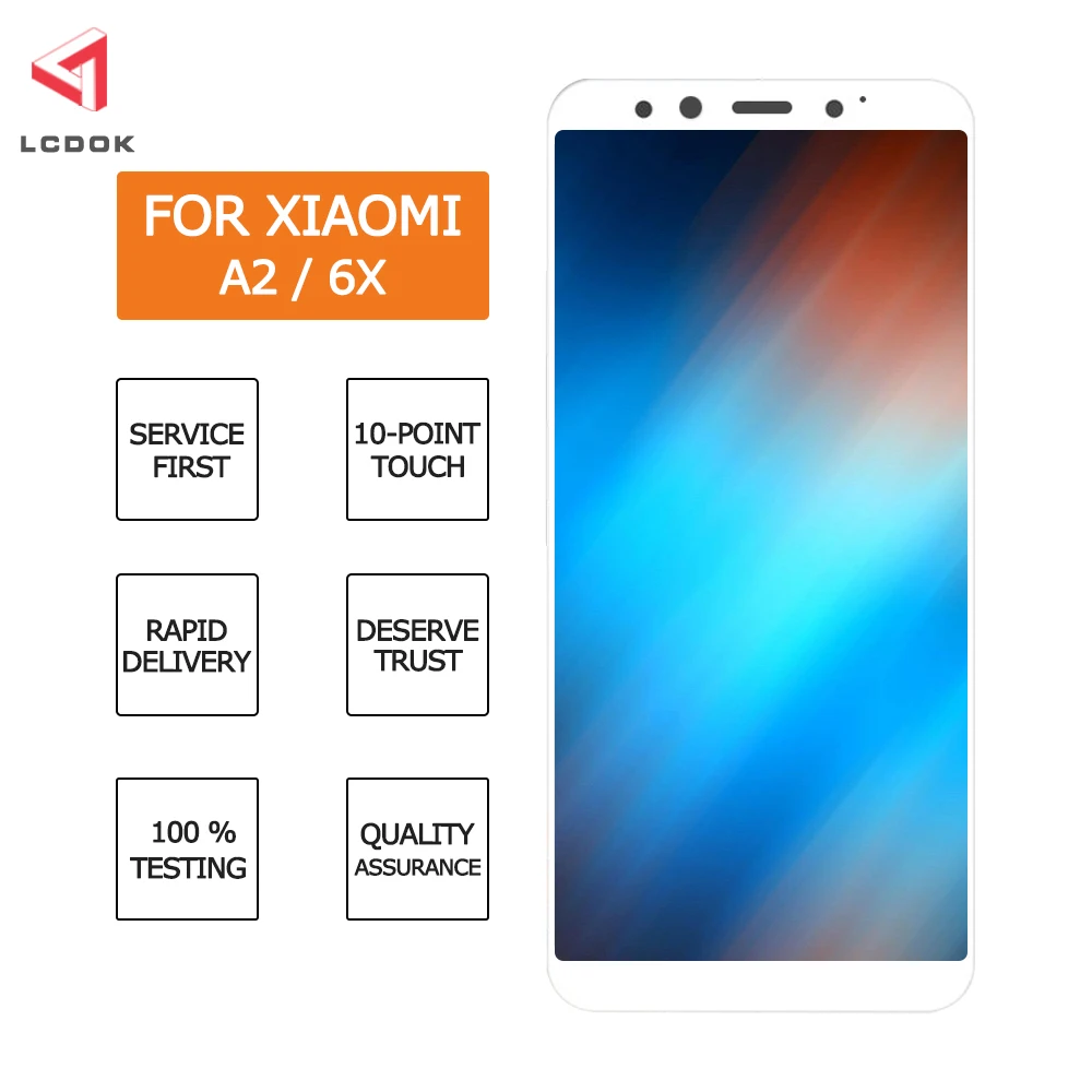 ЖК-дисплей для Xiaomi Mi A2 100% испытано сенсорный экран дигитайзер в сборе панель