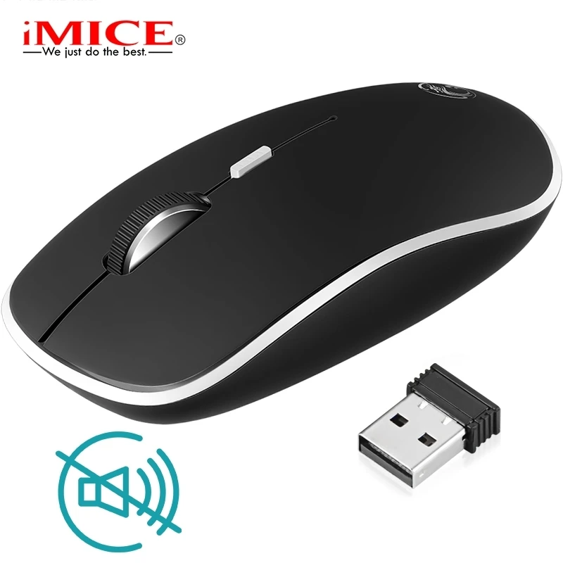 IMice Бесшумная беспроводная мышь 2,4 г эргономичная мышь Бесшумная кнопка с usb-приемником Компьютерные Мыши для ПК ноутбука
