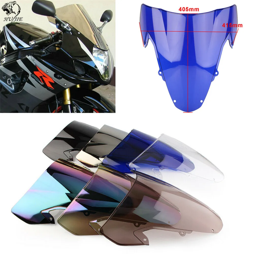 

Motorcycle Double Bubble Windshield Windscreen Screen For 2003 2004 Suzuki GSX-R1000 GSXR1000 GSXR GSX-R 1000 K3 K4 Black