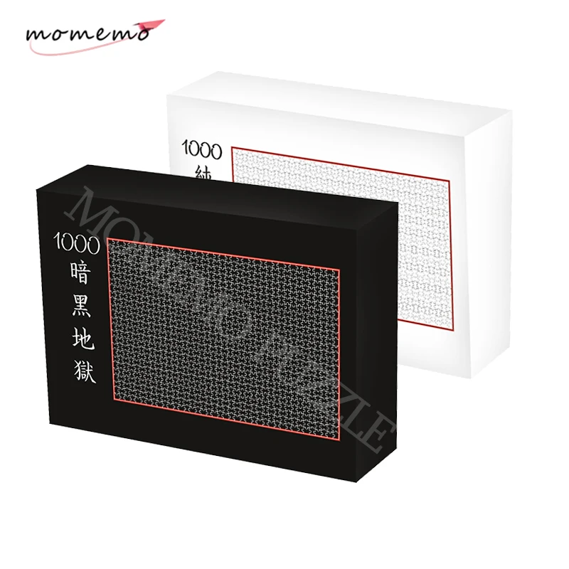 Cena MOMEMO Black White Hell puzzle 1000 sztuk gry układanki drewniane montaż puzzle dla dorosłych dzieci edukacyjne zabawki