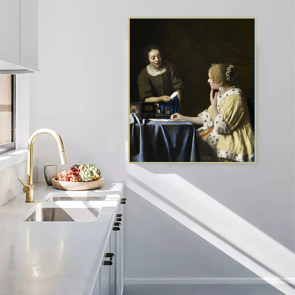 Цитон Johannes Vermeer Mistress любовница и служанка Canvas Холст Картина маслом