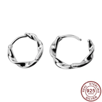 

Stamp 925 Sterling Silver Hoop Earring for Kids Wave Ear Cuff Clip On S925 Earrings Gift for Women Girl Teen Fashion Jewelry