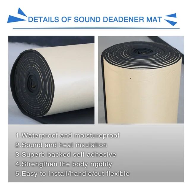 UXCELL 5mm Dicke Baumwolle Blends Auto Schallschutz Baumwolle Isolierung  Schaum Sound Absorption Haube Dach Kotflügel Deadener Matte - AliExpress