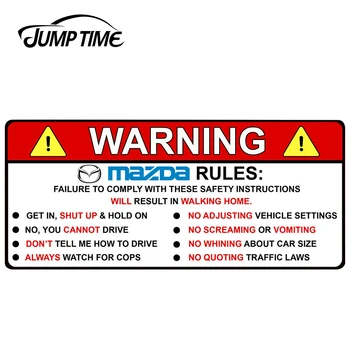 

JumpTime 13cmx5.8cm For MAZDA cx-5 3bk 6gg cx7 cx5 WARNING RULES Vinyl Funny JDM Quote Decal Car Window Stickers Car Accessories