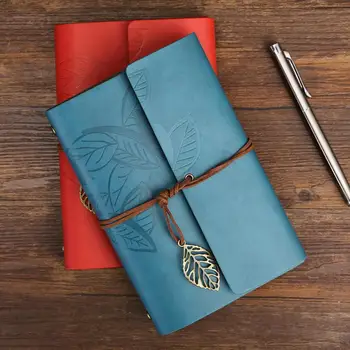 

1Pc 80 Vintage Dark Green PU Sheets practical Vintage Loose Leaf Diary Exquisite Journal Blank Notebook School Stationery Gift